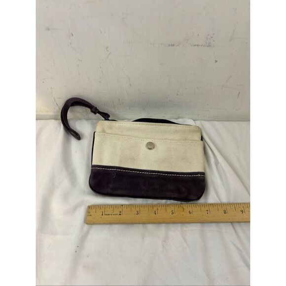 Lands End canvas walker zipper navy cream monogram "K"(some discoloration) - Picture 4 of 6